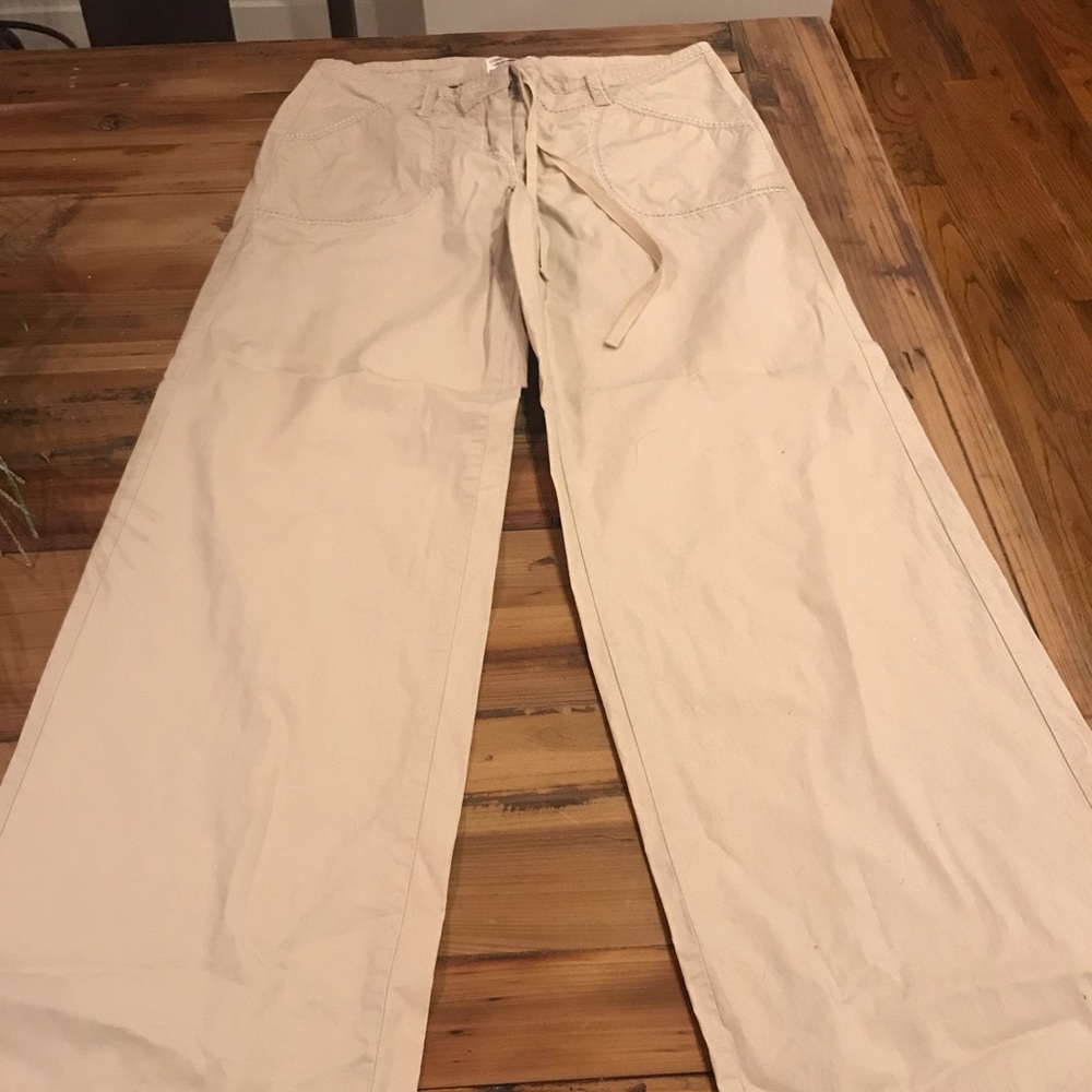 Light weight wide leg kakis
